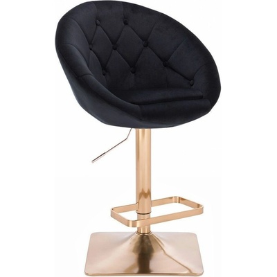 LuxuryForm Design Vera Velur na zlatej hranatej podstave / čierna
