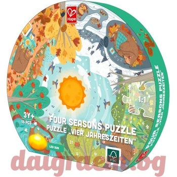 Image 1 of Hape Образователен пъзел hape e1636 - 16 части - Четири сезона (h1636)