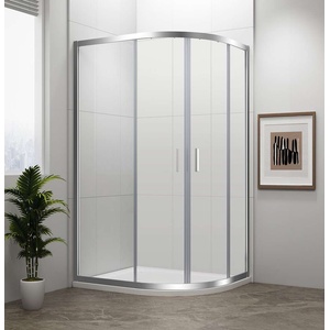 POLYSAN Easy Line - Душ параван, четвърткръгъл, 90x80 cm, полиран алуминий/прозрачно стъкло EL2815 (EL2815)