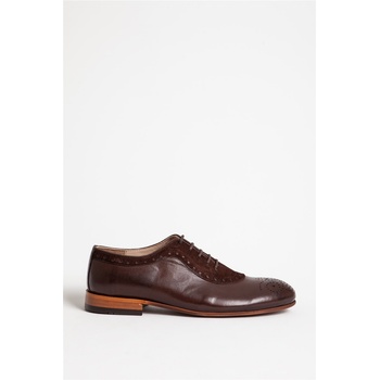 Jacket Club Мъжки обувки от естествена кожа - Кафяви #318529 (318529_Тъмно кафяв)