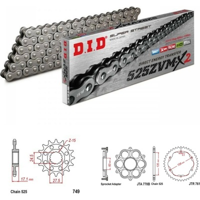 D.I.D Řetězová sada Ducati 1299 Panigale 15-19