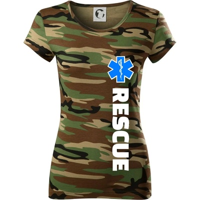 Rescue pre záchranárov Dámske maskáčové tričko Hnedý maskáč