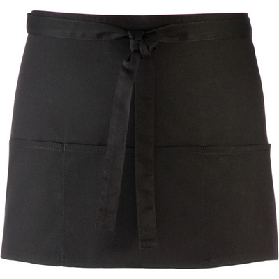 Premier Workwear Pracovní zástěra krátká s kapsami PR155 Black 60x33cm