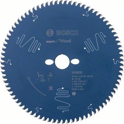 Bosch Pilový kotouč ze slinutého karbidu EX KDE T 254 x30-80, 254 x 30 mm, 80 Accessories 2608644343 Průměr: 254 mm zubů 80 Tloušťka:1.8 mm