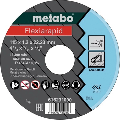 Metabo 616231000 Řezný kotouč 115 mm 25 ks Nerezová ocel