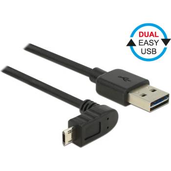 Delock Кабел Delock, EASY-USB 2.0 с конектор тип А. EASY-USB 2.0-s конектор тип Micro-B, извит 0, 5 м, черен