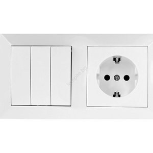Aigostar - Троен ключ № 3 и SCHUKO 230V розетка с бяла рамка (AI2826)