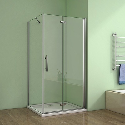 H K MELODY 90x90 cm sa zalamovacím dverami vrátane sprchovej vaničky z liateho mramoru SE-MELODYB89090 / SE- ROCKY9090