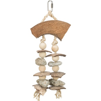 TRIXIE Естествена играчка от кокос, миди, скала от лава и дърво 35 см