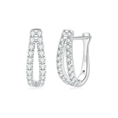 Nubis stříbrné náušnice s moissanity MN101