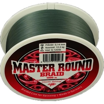 Giants Fishing šnúra Master Round Braid Zelená 1000m 0,35mm 39,8kg