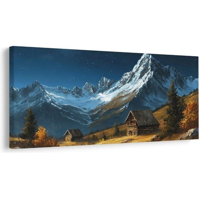 Obraz kouzelná zimní krajina s měsícem - 120x60