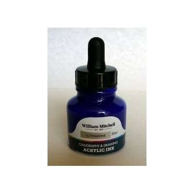 William Mitchell akrylový atrament 30 ml modrá