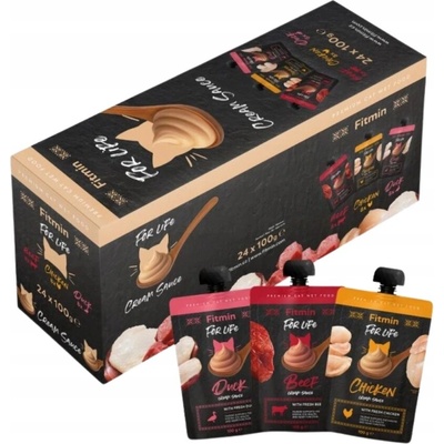 Fitmin For Life Cat cream sauce chicken duck and beef 24 x 100 g