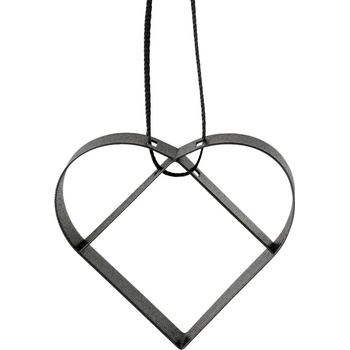 Stelton Vianočná dekorácia FIGURA 5 cm srdce jemne čierna nerezová oceľ
