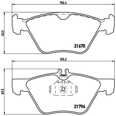 BREMBO Sada brzdových platničiek kotúčovej brzdy P50026