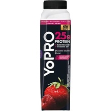 YoPro Jogurtový nápoj s příchutí jahody a maliny 300g