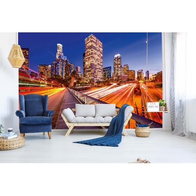 DIMEX ART Самозалепваща се флизелинова фототапета панорама на град лос анджелис 375 x 250 см