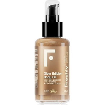 Freshly Cosmetics Glow Edition Body Oil масло за тяло за сияен ефект със златни блясъци и естествен блясък за жени 100 мл