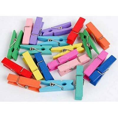 Fandy dekorace kolíčky dřevěné Color velké 20ks