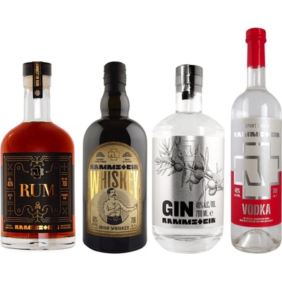 Rammstein Rum + Vodka + Whiskey + Gin 43% 4 x 0,7 l (set)