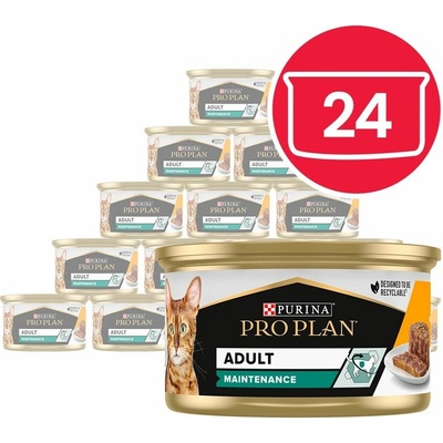 PRO PLAN Adult Maintenance paštéta pre mačky kura 24 x 85 g