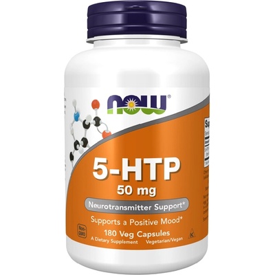 NOW NOW 5-HTP 50mg, 180 Veg Capsules