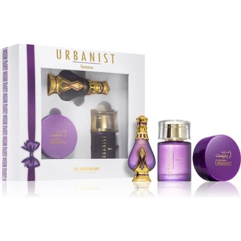 Al Haramain Urbanist Femme Fragrance EDP 100 ml + Perfumed Oil parfémovaný olej 20 ml + Bukhoor for the home 40 g dárková sada