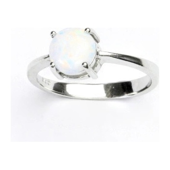 Čištín Stříbrný syntetický bílý opál T 1252