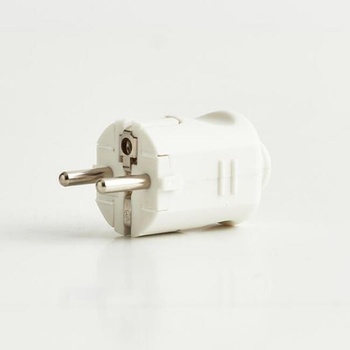EUROLAMP Щепсел Шуко от Eurolamp, 16А, 220-240V, 3500W, 50/60Hz, бял цвят (10394)