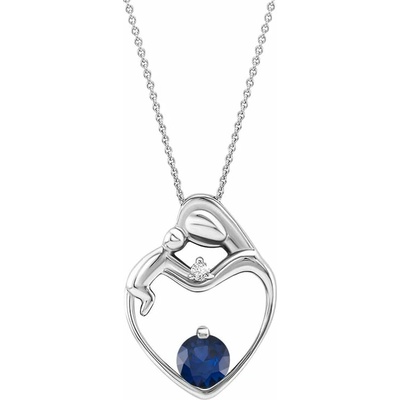 Eppi Přívěsek matka s dítětem se safírem a diamantem Ella P34554