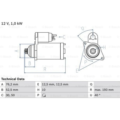 BOSCH STARTER 0 986 020 780