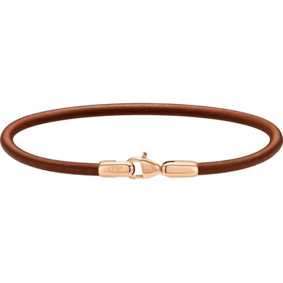 Daniel Wellington Slušivý hnědý kožený náramek St Mawes Perfect Pair DW9980051 19,5 cm