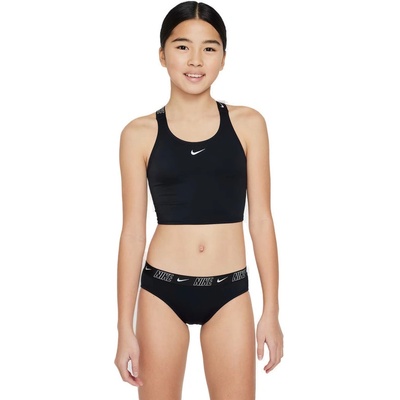 Nike Swim-Logo Tape dívčí plavecké jednodílné plavky Černá