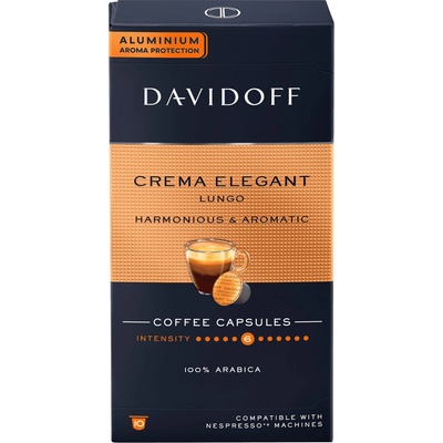 Davidoff Crema Elegant Lungo hliníkové kapsule do Nespresso 10 ks