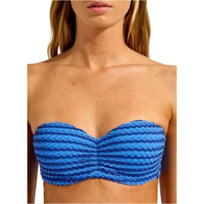 Seafolly Дамско бикини горнище Seafolly Women's Mesh Effect Bustier Bandeau Bikini top - Sapphire - размер 34 (EU) (150-4259-0712)