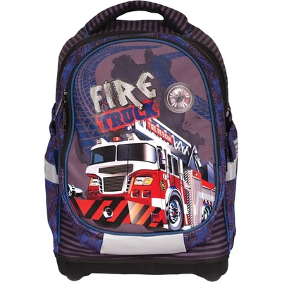 S-Cool Ученическа, анатомична раница s-cool fire truck, 21 л, с твърдо дъно