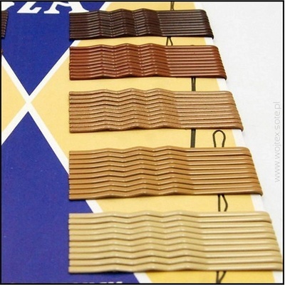 Waved beige hair grips 60 mm - mix 100 ks