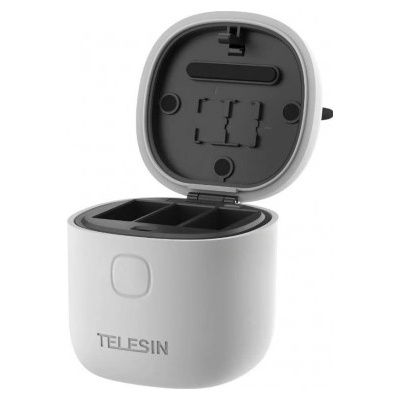 Telesin 3 Slots Battery Charger Storage Box TF Card Reader Case for GoPro Hero 9 / Hero 10 GP-BTR-904-GY