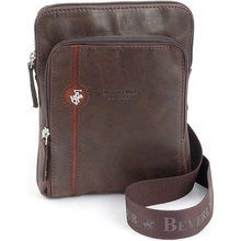 Beverly Hills Polo Club taška crossbody kožená BHPC Explore S hnedá 2 L