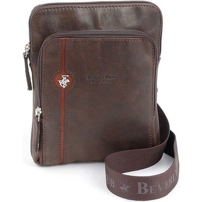 Beverly Hills Polo Club taška crossbody kožená BHPC Explore S hnedá 2 L