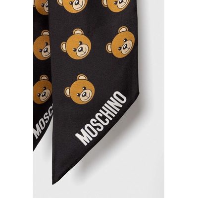 Moschino Копринено шалче Moschino в черно с десен M5708 E3242 (M5708.E3242)