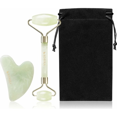 KORIKA Tools Eternal Youth Sada Facial Roller & Gua Sha Stone Jade Green 2 ks