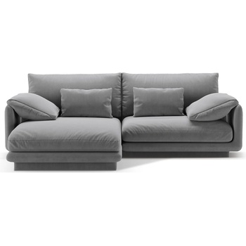 Micadoni Светлосив кадифен ъглов диван (ляв ъгъл) Torino - Micadoni (MIC_LC_S_184_F1_TORINO4)