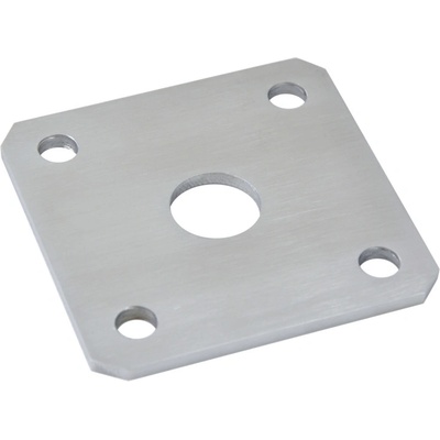 Kotevní deska navařovací k nastavitelným pantům (100x100x5 mm), otvor ø 25 mm, broušená nerez / AISI304
