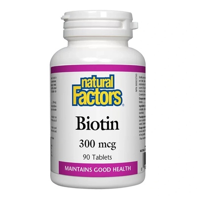 Natural Factors Biotin | Биотин 300 mcg, 90 таблетки (REV 1260 NF)
