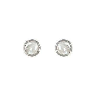INFINITYSILVER Stříbrné náušnice perleťová kolečka T4358433