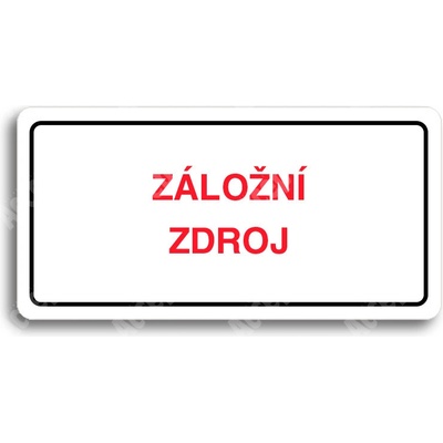 ACCEPT Piktogram ZÁLOŽNÍ ZDROJ - bílá tabulka - barevný tisk