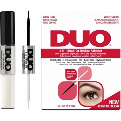 Duo 2in1 Set Adhesive Latex & Formaldehyd Free šetrné lepidlo na umělé řasy hypoalergenní černé a čiré průhledné 5 g