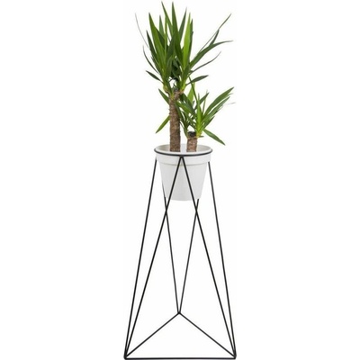 HowHomely Stojan na květináč TRIANGL 90x50 cm černá DD0038